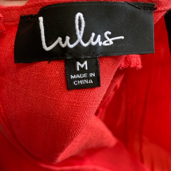 Lulu’s Coral Tie Back Dress, Size M - Picture 5 of 6